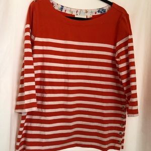 Orange Anthropologie Striped Shirt